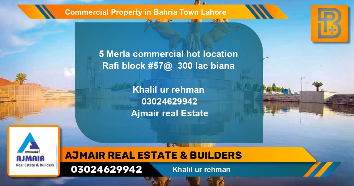 Commercial Property for Sale in Bahria Town, Lahore - (BP-69070)