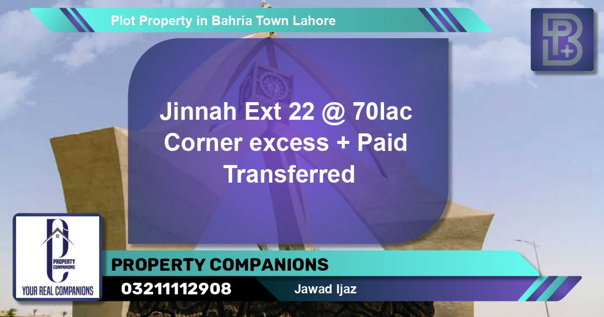 Residential Plot for Sale in Bahria Town, Lahore - (BP-69071)
