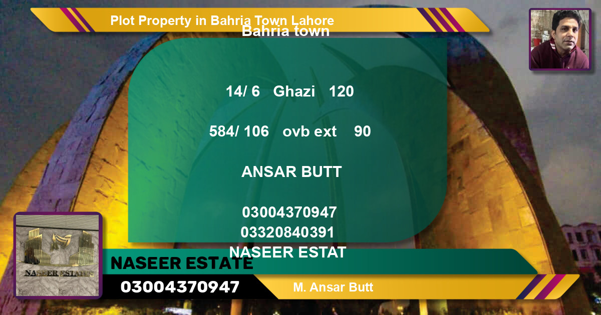 Residential Plot for Sale in Bahria Town, Lahore - (BP-69075)