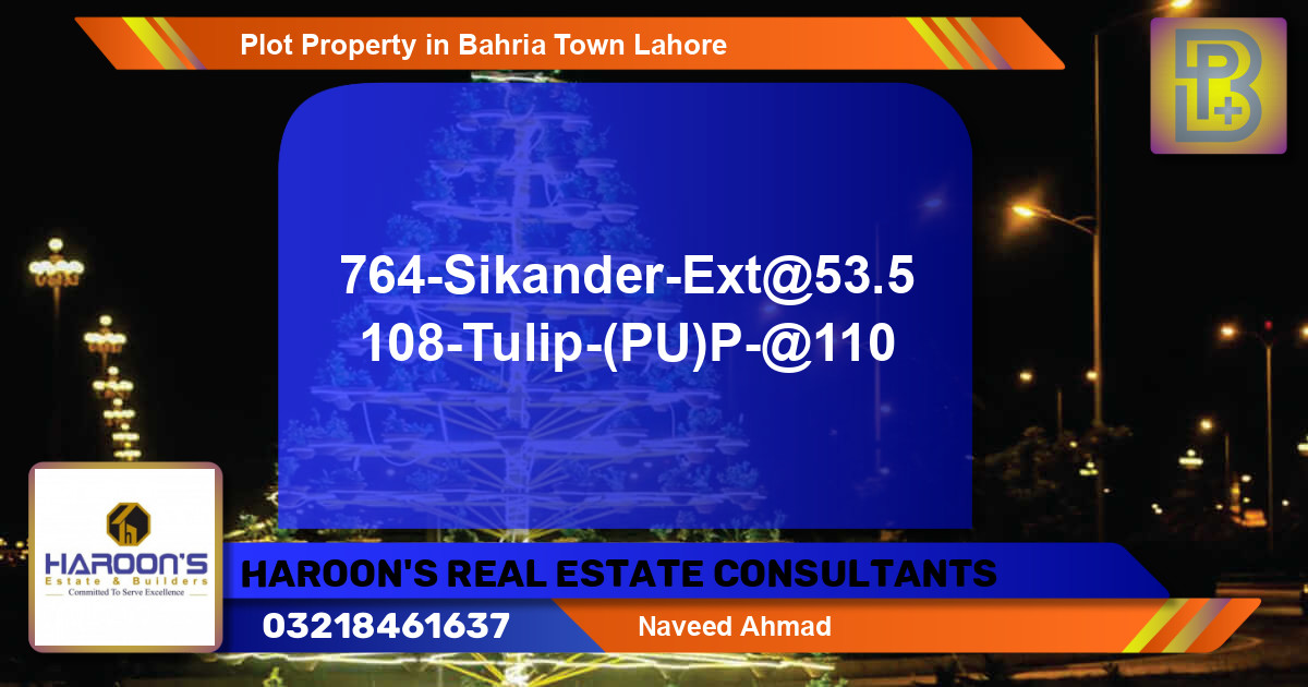 Residential Plot for Sale in Bahria Town, Lahore - (BP-69096)