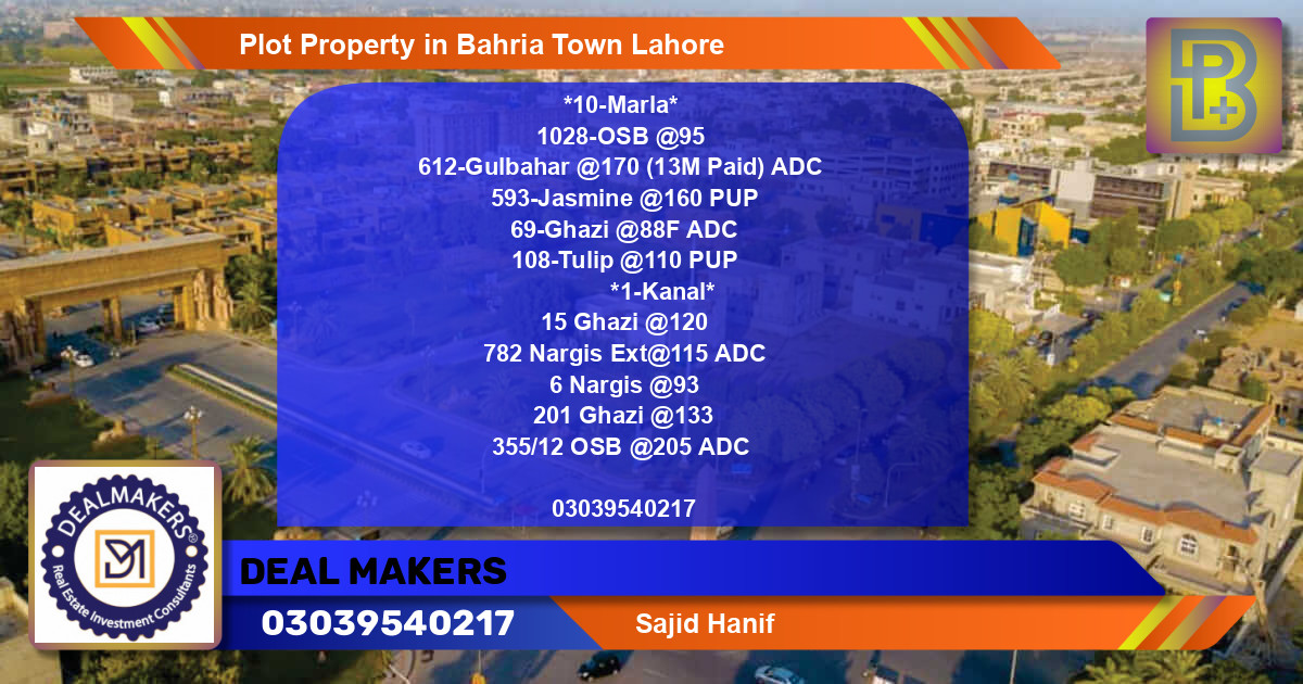 Residential Plot for Sale in Bahria Town, Lahore - (BP-69102)