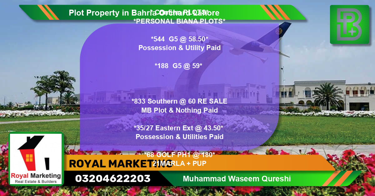 Residential Plot for Sale in Bahria Orchard, Lahore - (BP-69119)