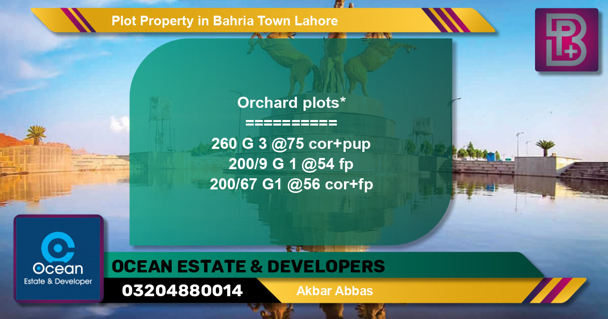 Residential Plot for Sale in Bahria Town, Lahore - (BP-69145)