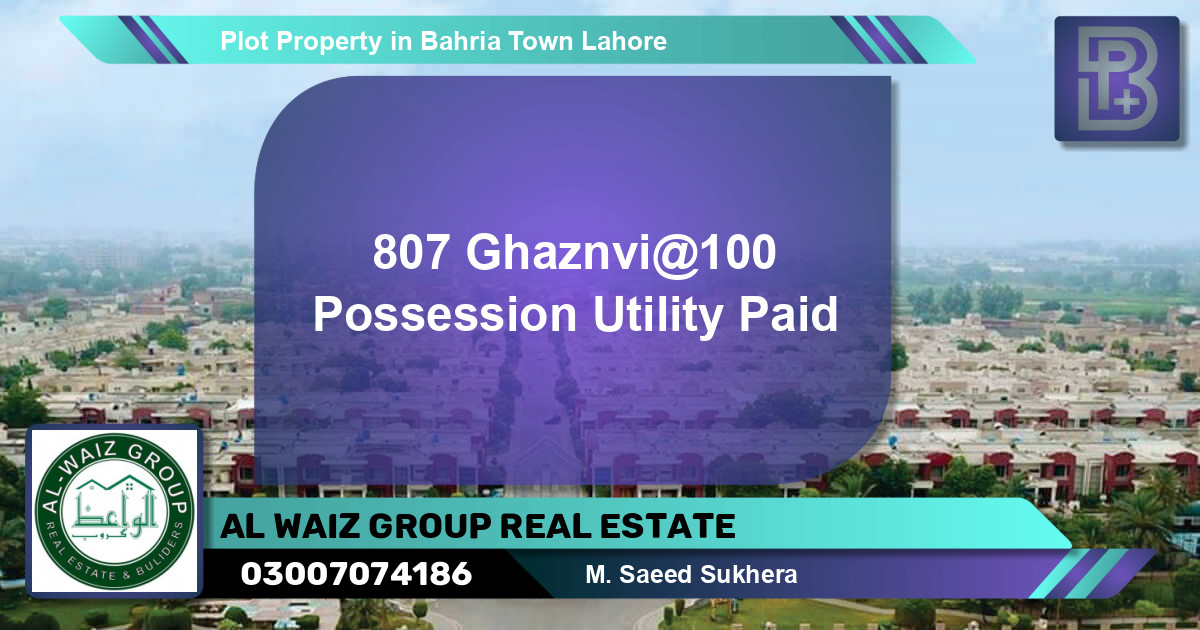Residential Plot for Sale in Bahria Town, Lahore - (BP-69146)