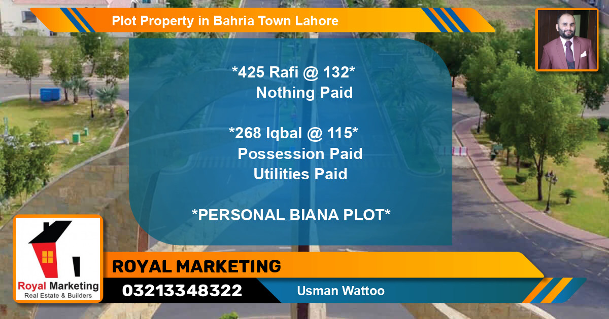 Residential Plot for Sale in Bahria Town, Lahore - (BP-69152)