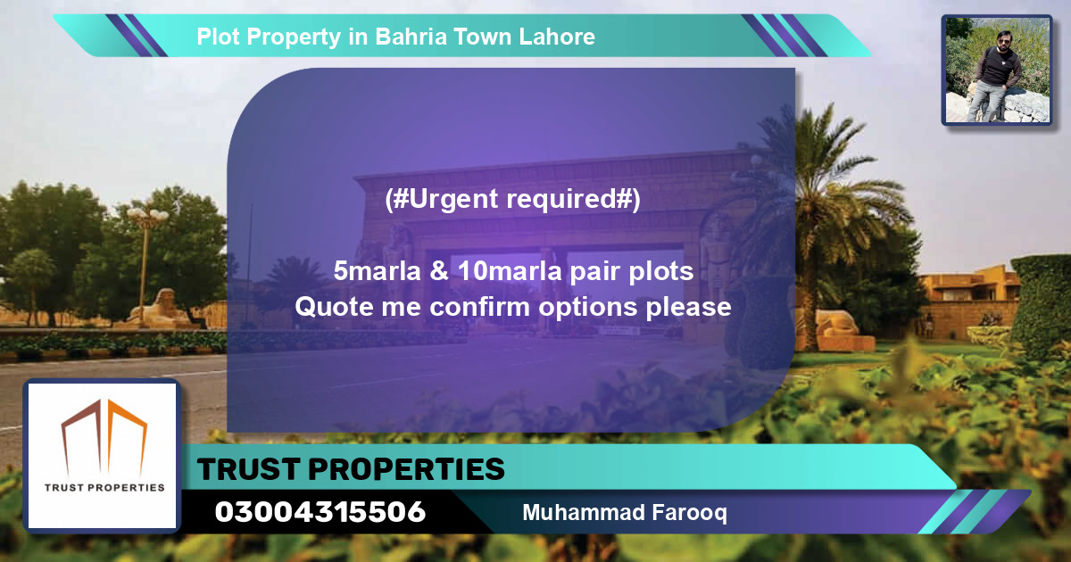 Residential Plot for Sale in Bahria Town, Lahore - (BP-69164)