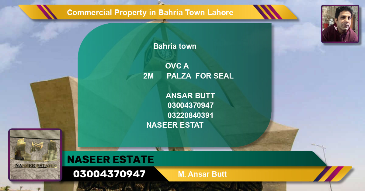 Commercial Property for Sale in Bahria Town, Lahore - (BP-69165)