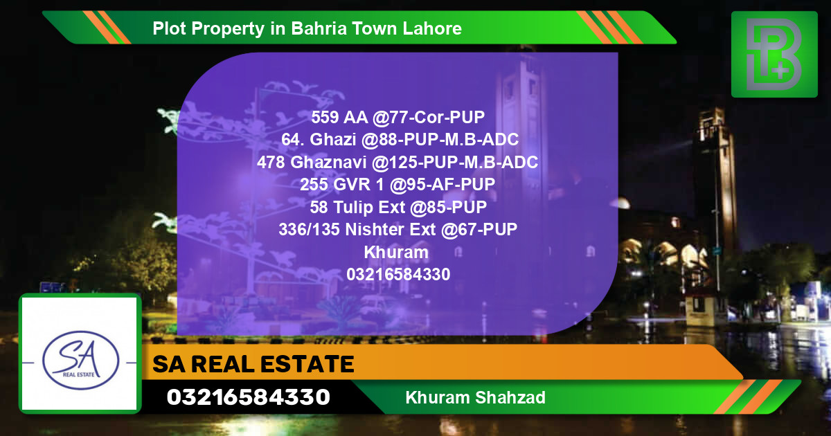 Residential Plot for Sale in Bahria Town, Lahore - (BP-69178)