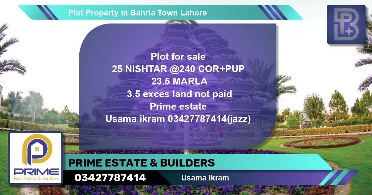 Residential Plot for Sale in Bahria Town, Lahore - (BP-69183)