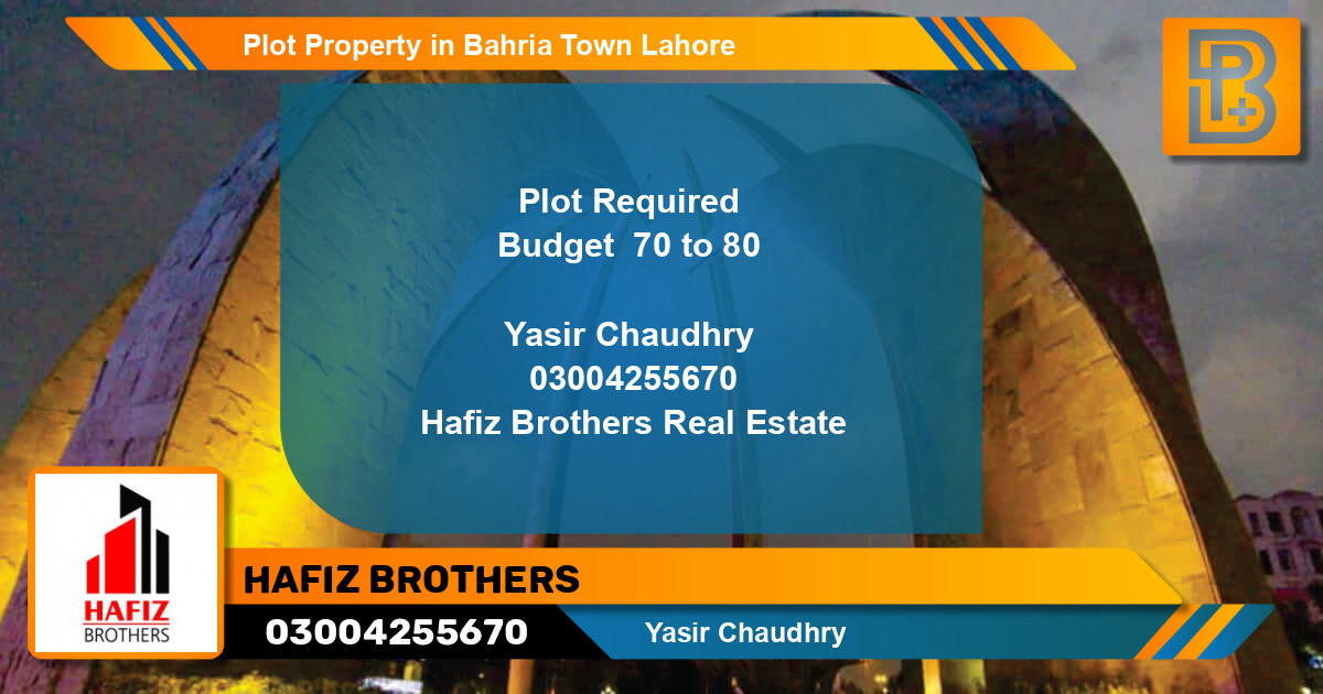Residential Plot for Sale in Bahria Town, Lahore - (BP-69191)