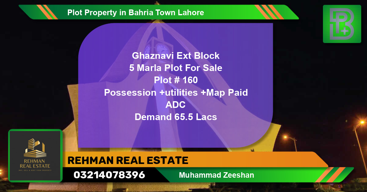 Residential Plot for Sale in Bahria Town, Lahore - (BP-69192)