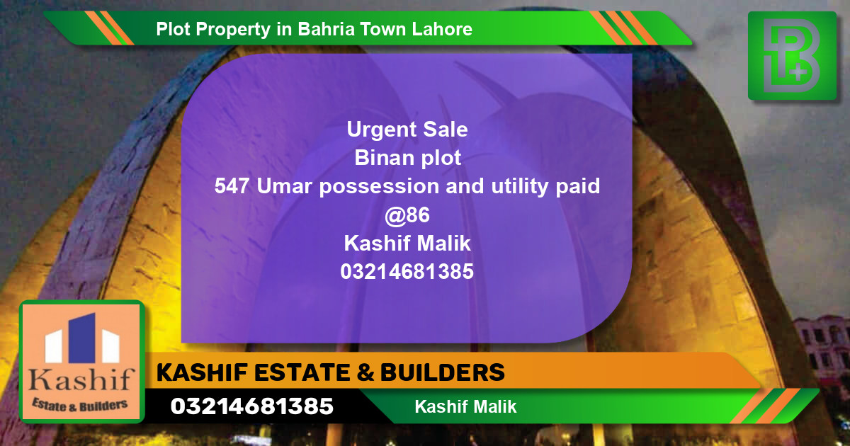 Residential Plot for Sale in Bahria Town, Lahore - (BP-69198)