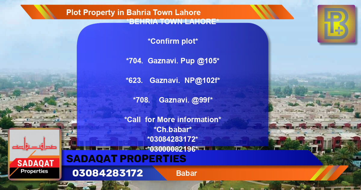 Residential Plot for Sale in Bahria Town, Lahore - (BP-69199)