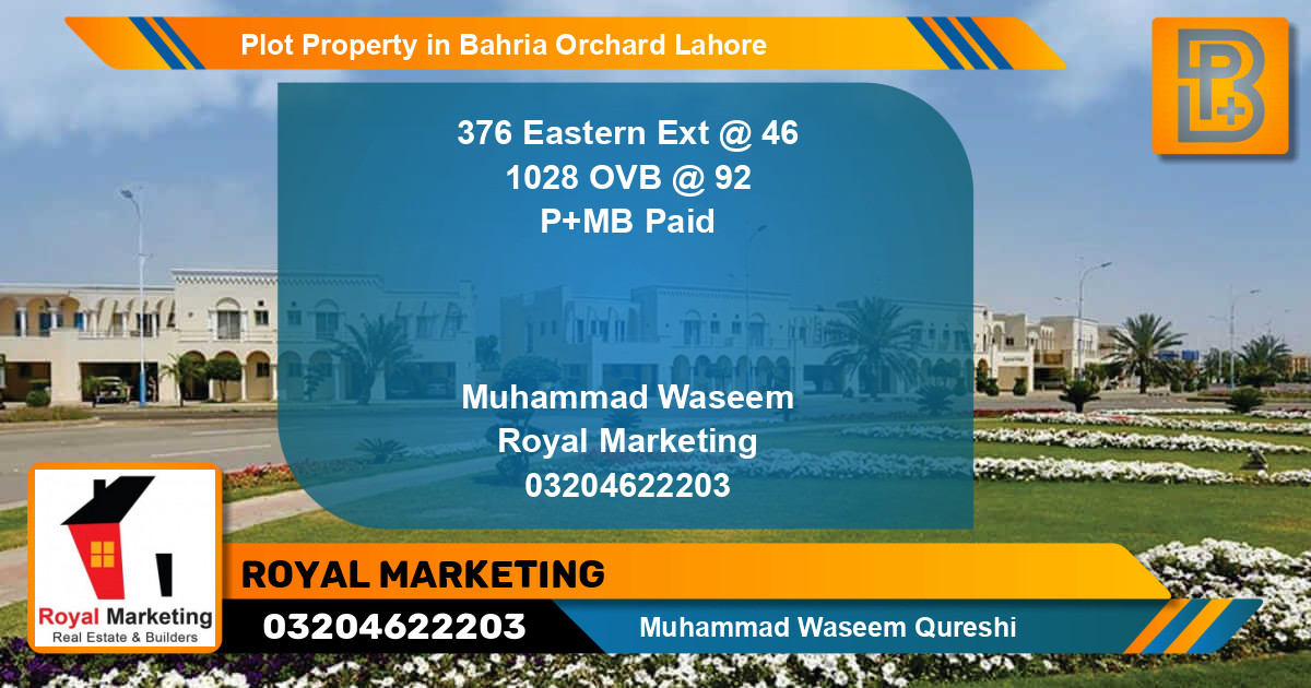 Residential Plot for Sale in Bahria Orchard, Lahore - (BP-69207)