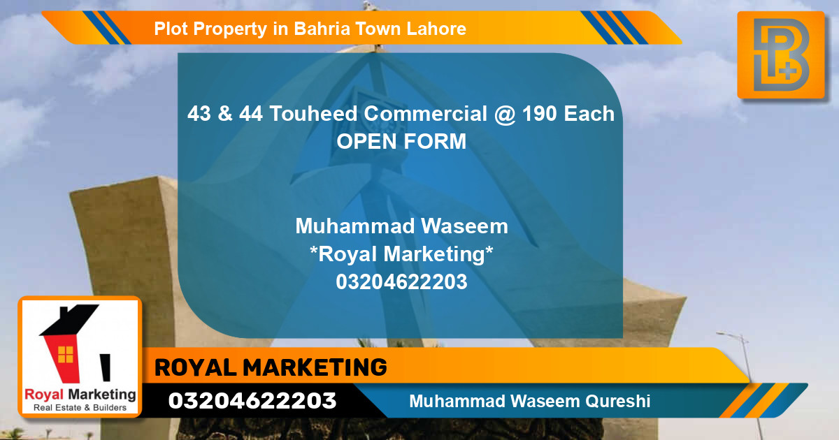 Commercial Plot for Sale in Bahria Town, Lahore - (BP-69221)