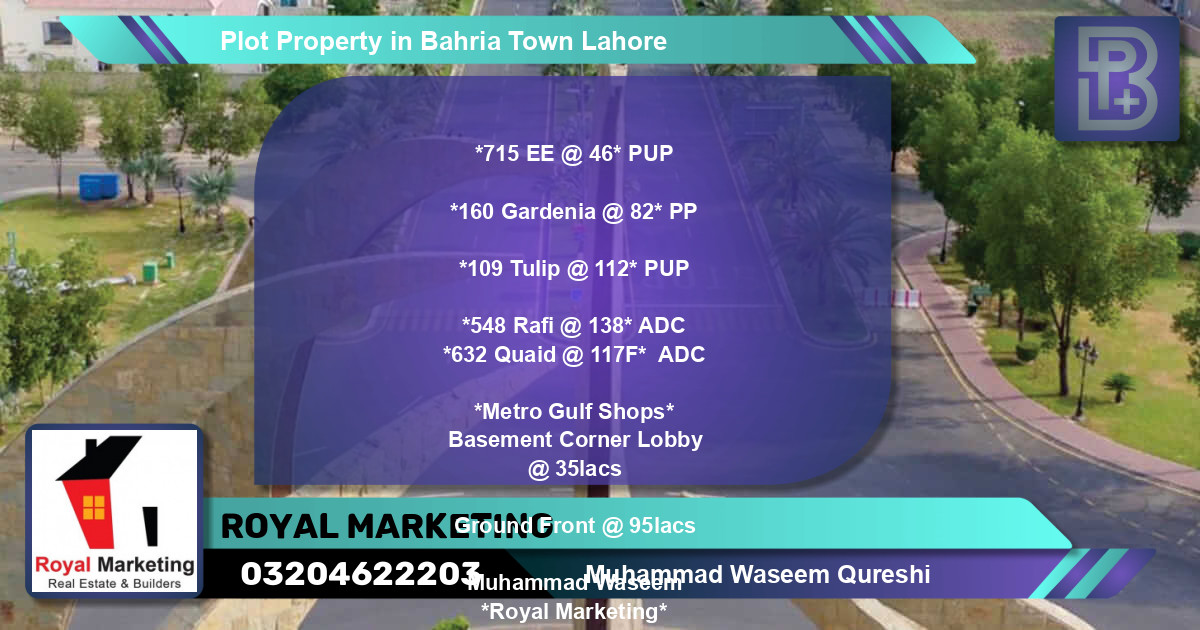 Residential Plot for Sale in Bahria Town, Lahore - (BP-69226)