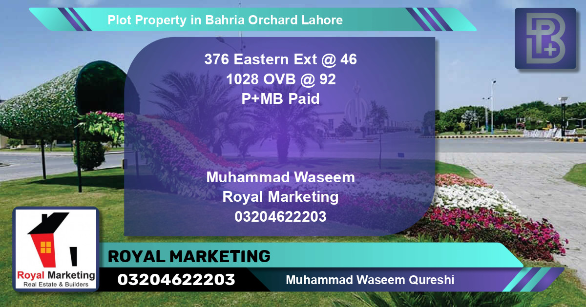 Residential Plot for Sale in Bahria Orchard, Lahore - (BP-69247)