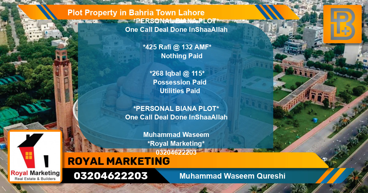 Residential Plot for Sale in Bahria Town, Lahore - (BP-69261)