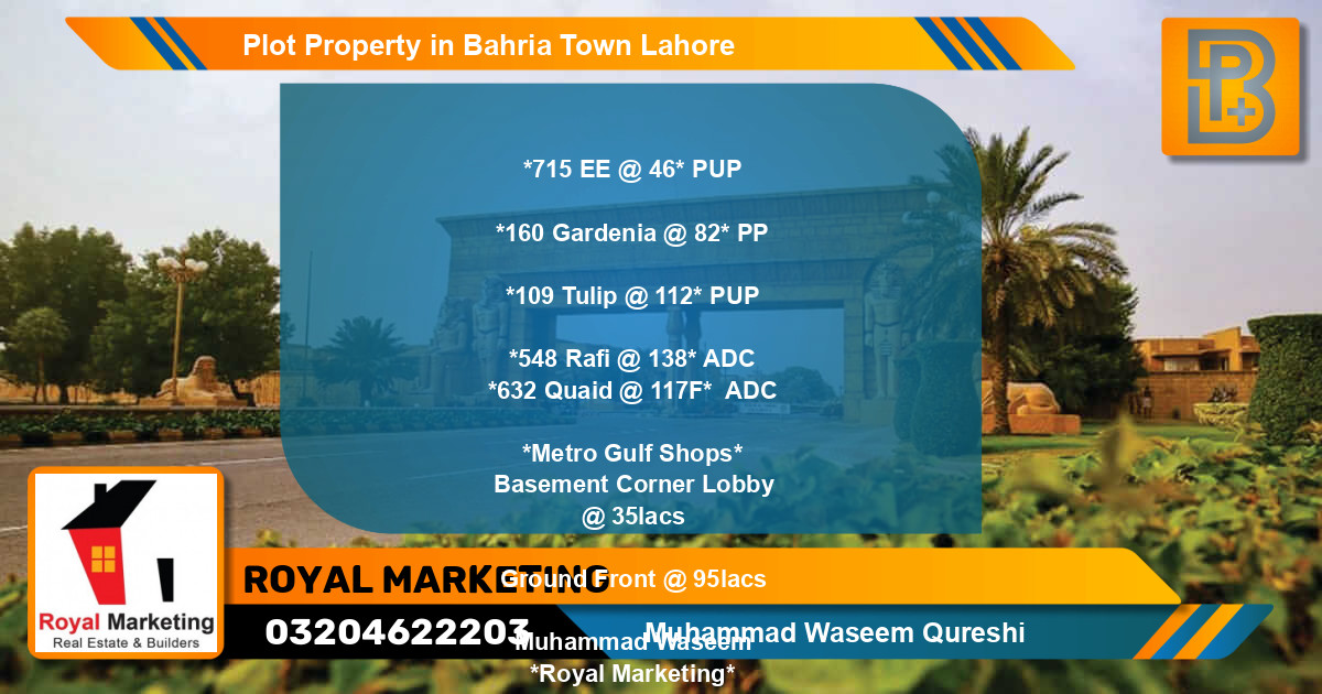 Residential Plot for Sale in Bahria Town, Lahore - (BP-69264)