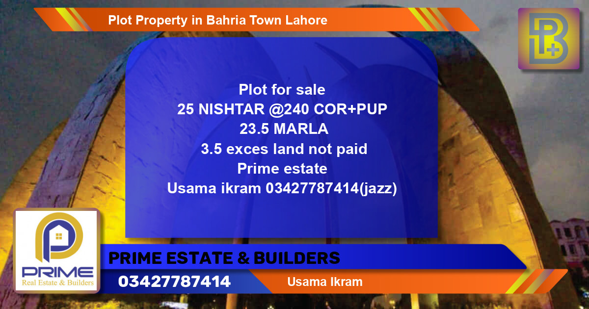 Residential Plot for Sale in Bahria Town, Lahore - (BP-69274)