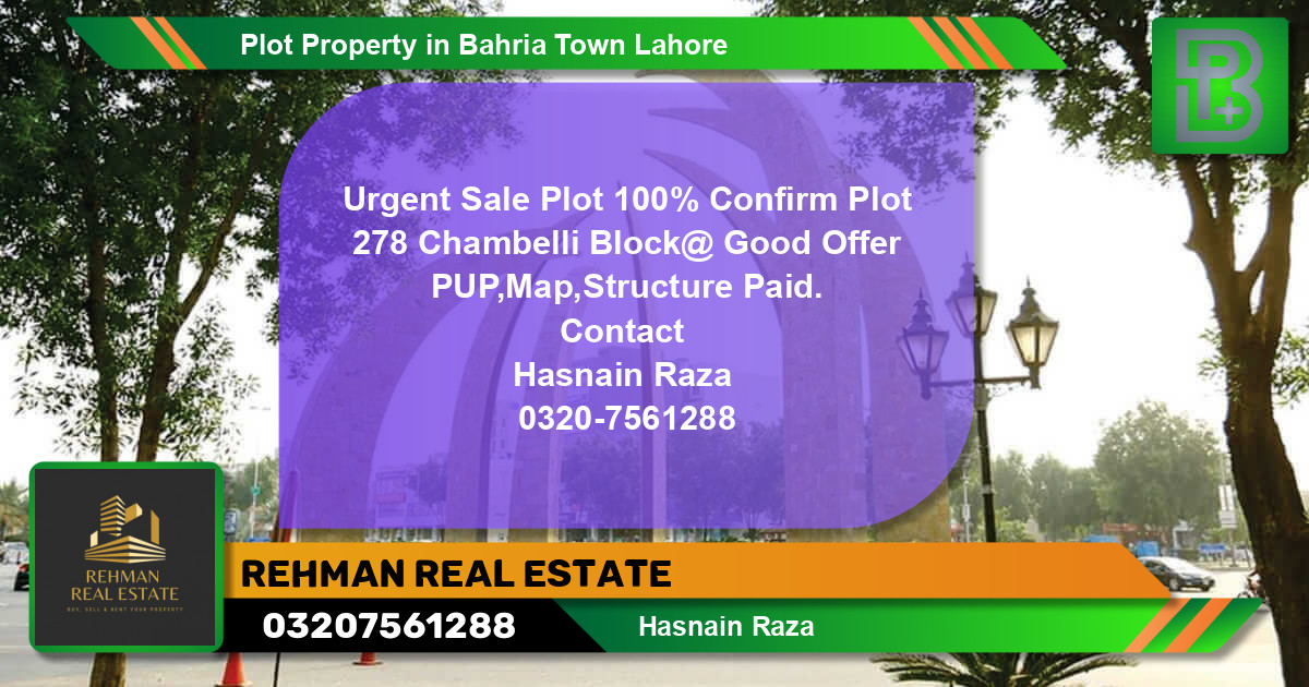 Residential Plot for Sale in Bahria Town, Lahore - (BP-69281)