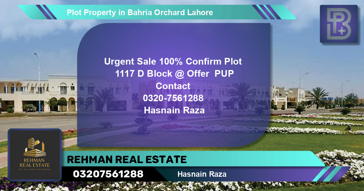 Residential Plot for Sale in Bahria Orchard, Lahore - (BP-69282)