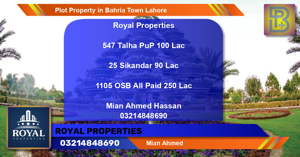 Residential Plot for Sale in Bahria Town, Lahore - (BP-69287)