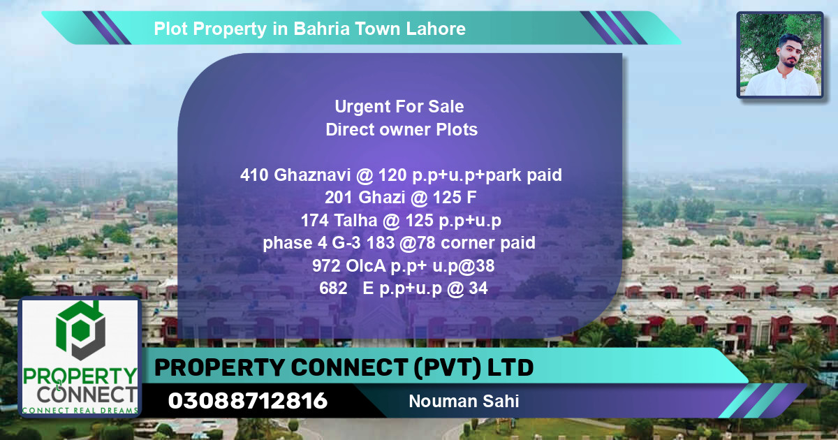Residential Plot for Sale in Bahria Town, Lahore - (BP-69294)