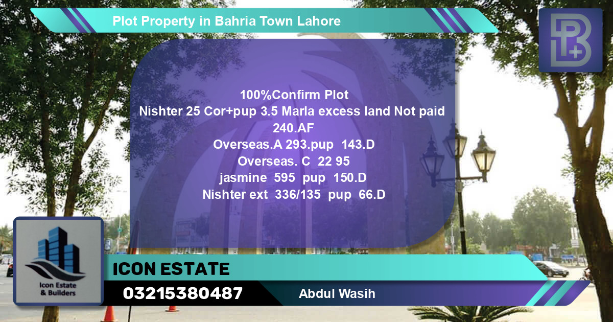 Residential Plot for Sale in Bahria Town, Lahore - (BP-69295)
