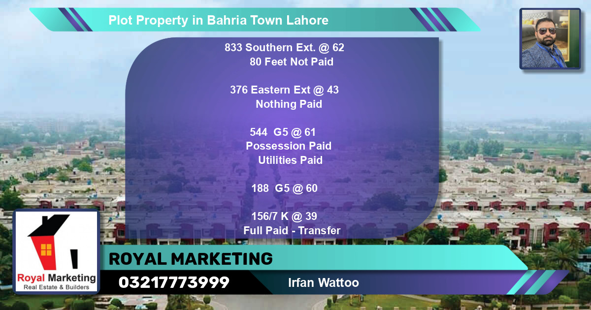 Residential Plot for Sale in Bahria Town, Lahore - (BP-69322)