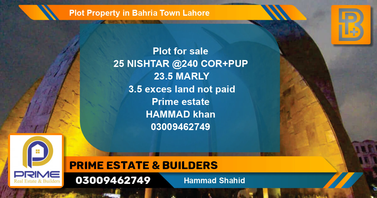 Residential Plot for Sale in Bahria Town, Lahore - (BP-69323)