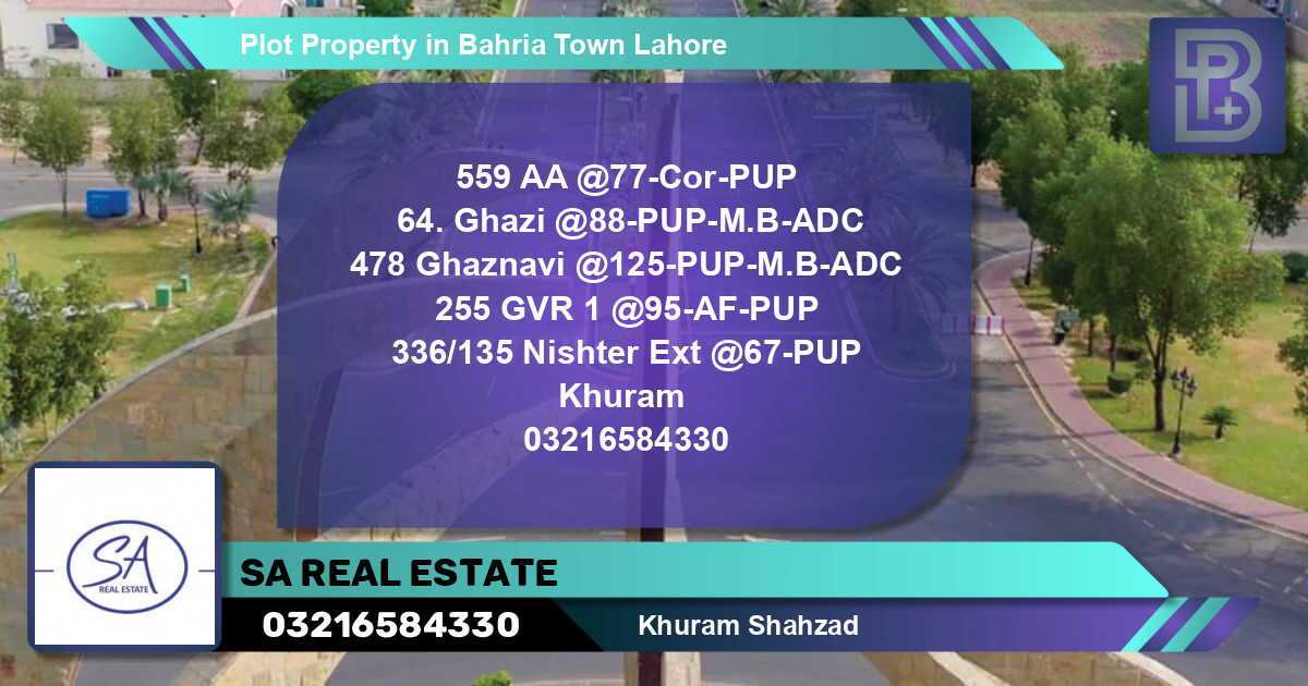 Residential Plot for Sale in Bahria Town, Lahore - (BP-69336)