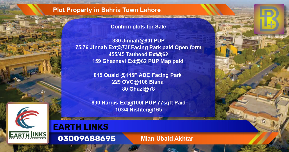 Residential Plot for Sale in Bahria Town, Lahore - (BP-69387)