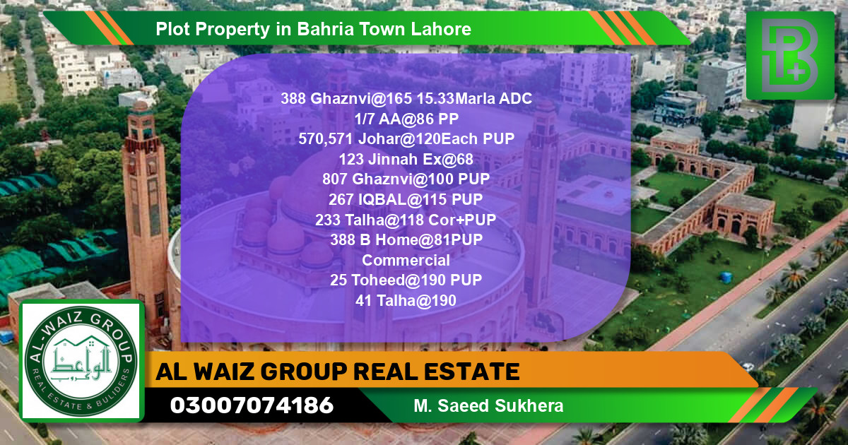 Commercial Plot for Sale in Bahria Town, Lahore - (BP-69416)