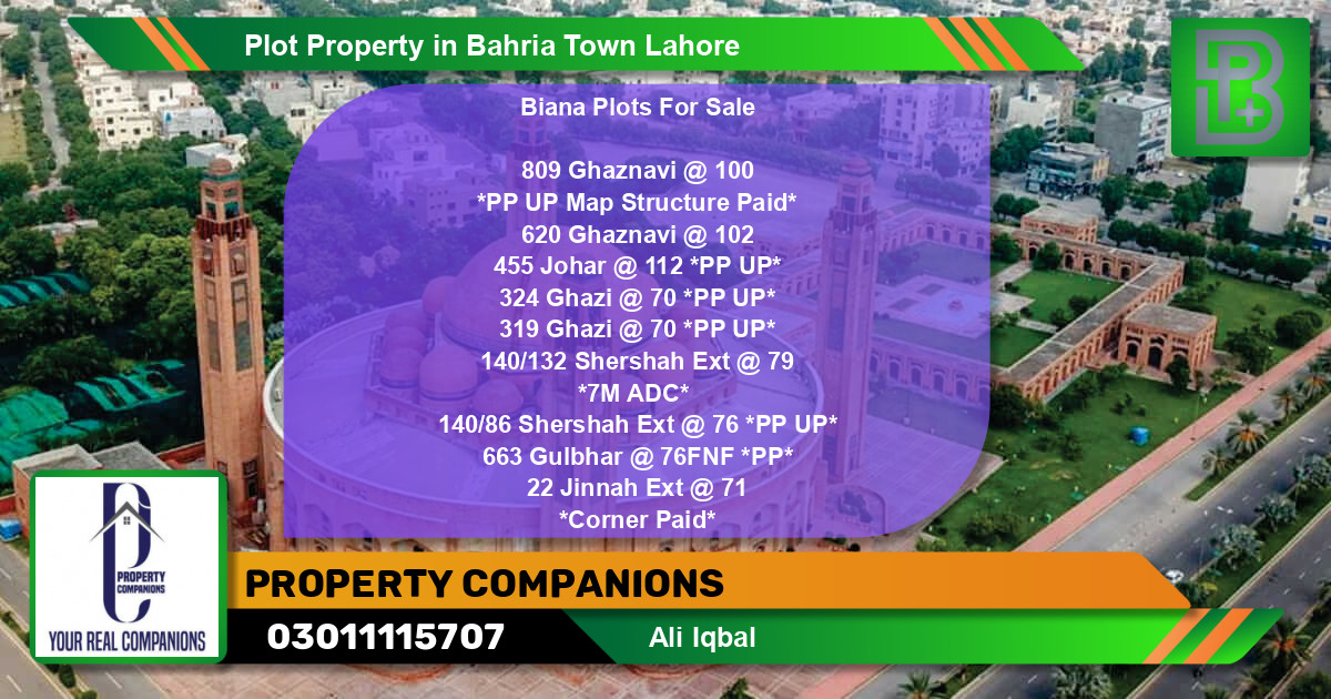 Residential Plot for Sale in Bahria Town, Lahore - (BP-69419)