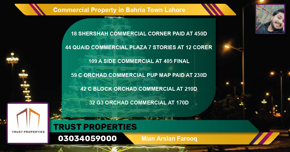 Commercial Property for Sale in Bahria Town, Lahore - (BP-69425)