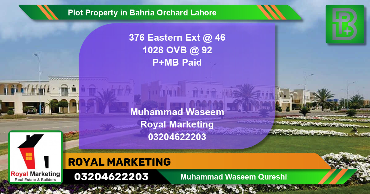 Residential Plot for Sale in Bahria Orchard, Lahore - (BP-69431)
