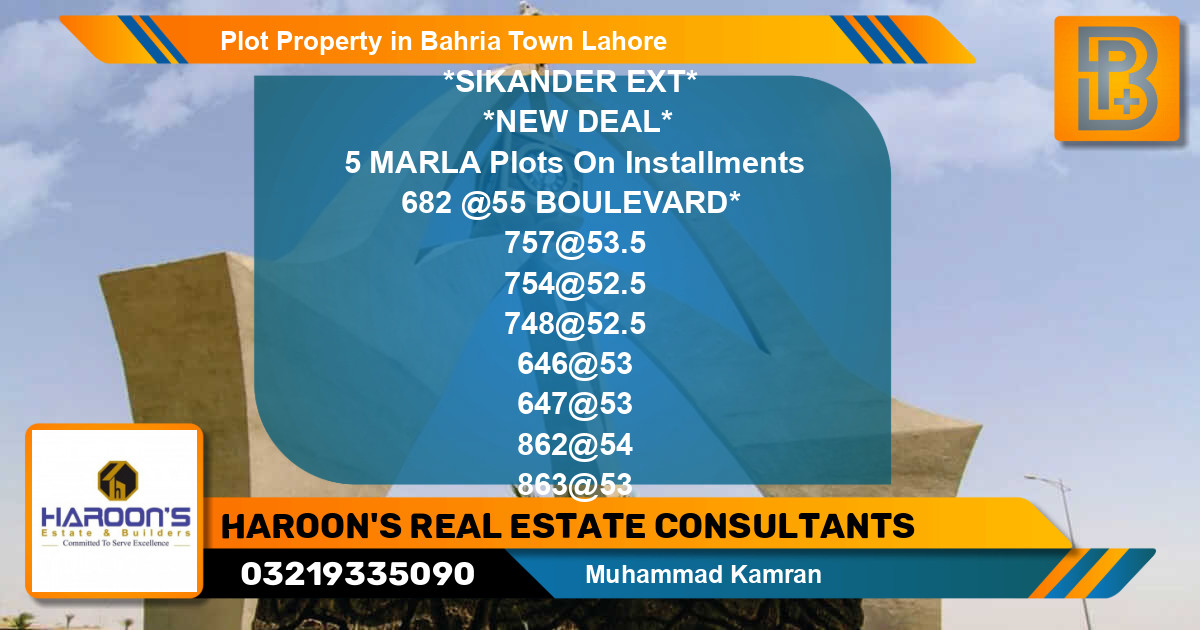 Residential Plot for Sale in Bahria Town, Lahore - (BP-69456)