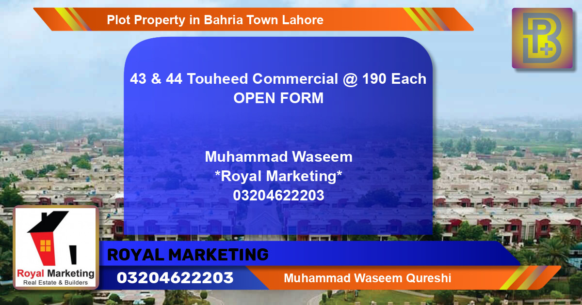 Commercial Plot for Sale in Bahria Town, Lahore - (BP-69467)