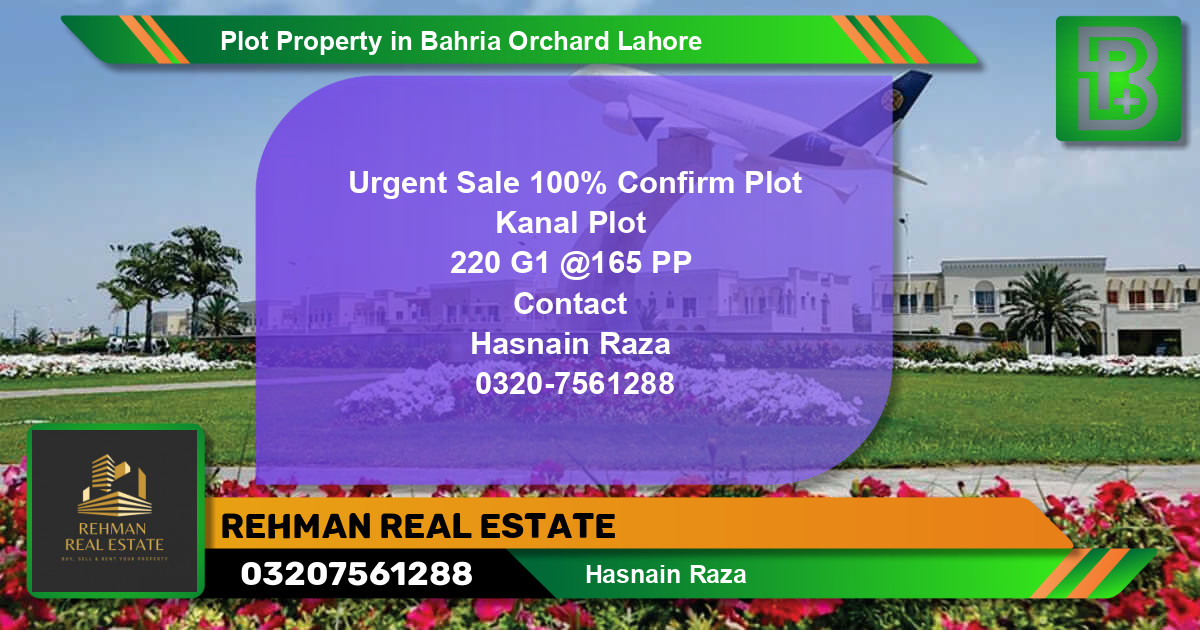 Residential Plot for Sale in Bahria Orchard, Lahore - (BP-69475)