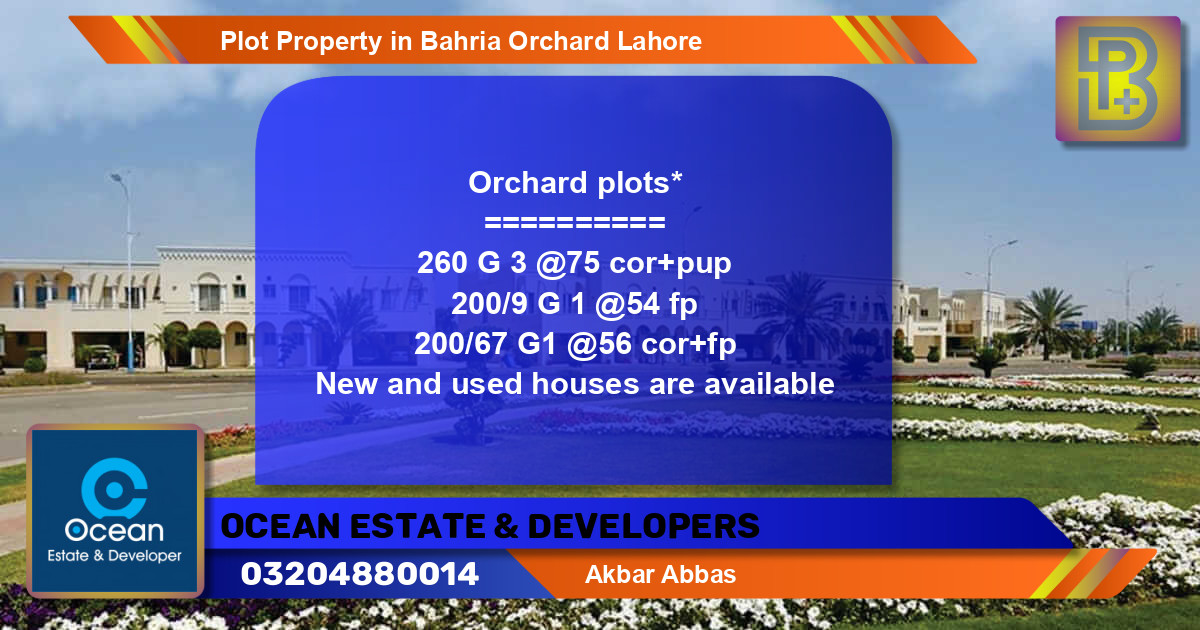 Residential Plot for Sale in Bahria Orchard, Lahore - (BP-69484)