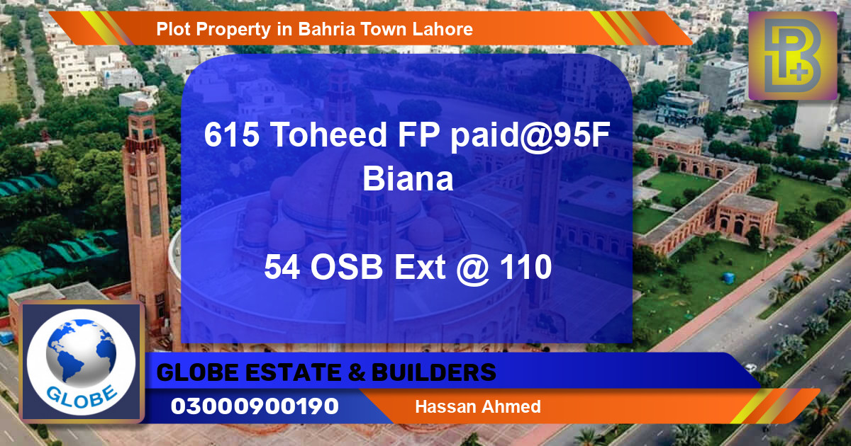 Residential Plot for Sale in Bahria Town, Lahore - (BP-69495)