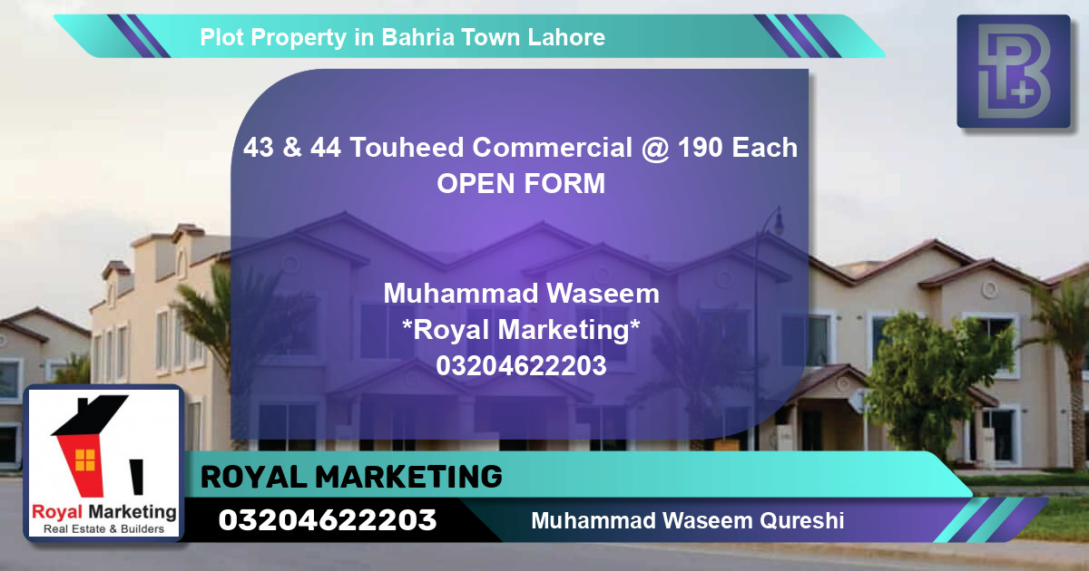 Commercial Plot for Sale in Bahria Town, Lahore - (BP-69511)