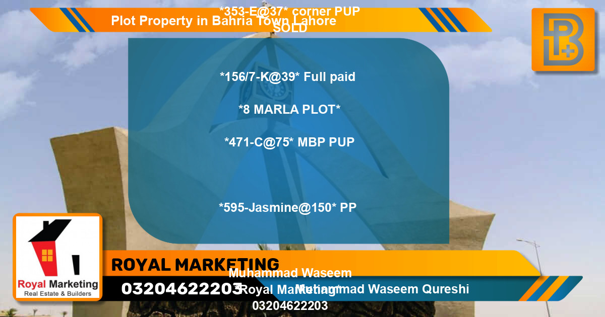 Residential Plot for Sale in Bahria Town, Lahore - (BP-69518)