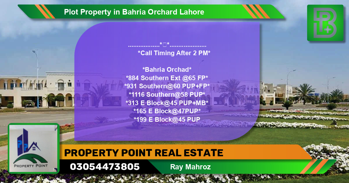 Residential Plot for Sale in Bahria Orchard, Lahore - (BP-69522)