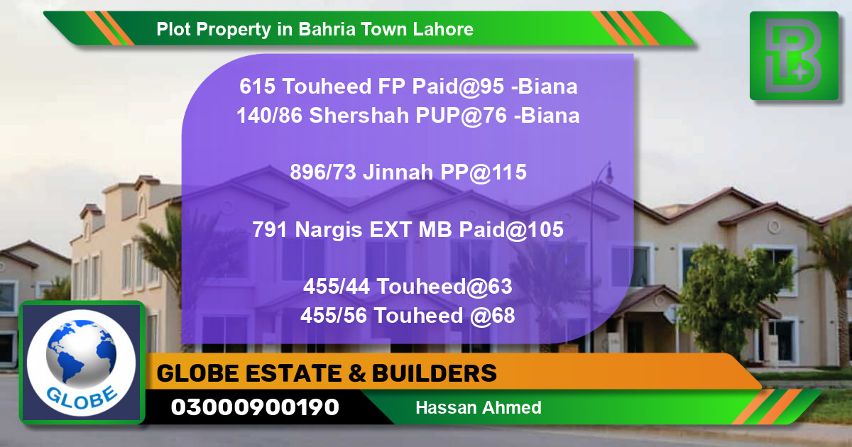 Residential Plot for Sale in Bahria Town, Lahore - (BP-69532)