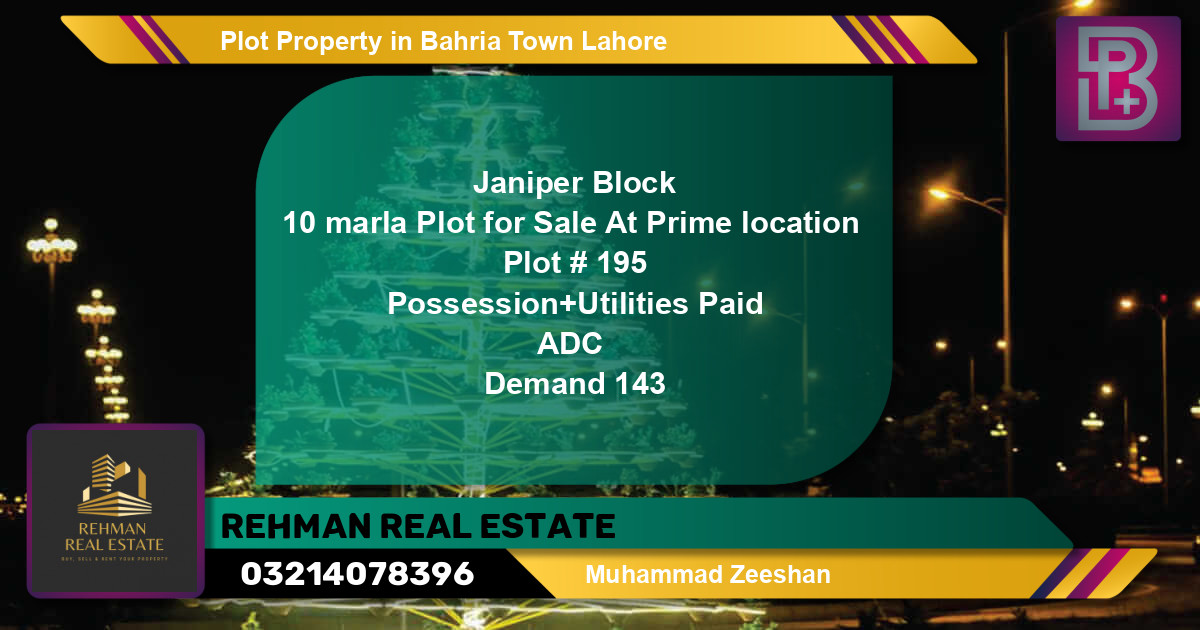 Residential Plot for Sale in Bahria Town, Lahore - (BP-69565)