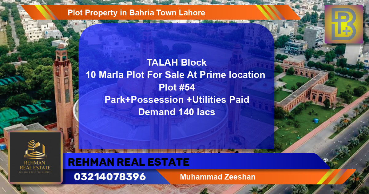 Residential Plot for Sale in Bahria Town, Lahore - (BP-69566)