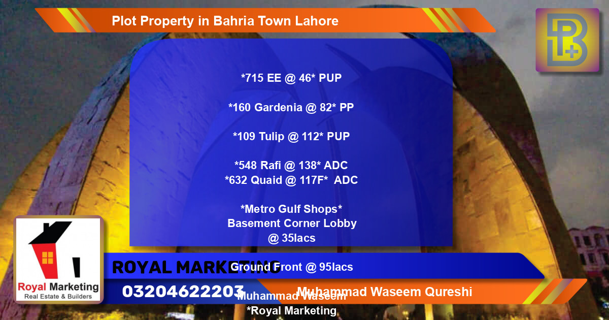 Residential Plot for Sale in Bahria Town, Lahore - (BP-69577)