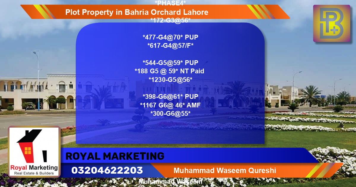 Residential Plot for Sale in Bahria Orchard, Lahore - (BP-69580)